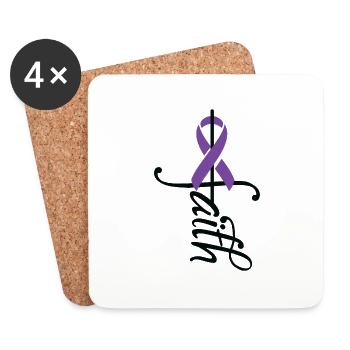 Band Sensibilisation au cancer d’Alzheimer - Dessous de verre (lot de 4) - blanc - Devant