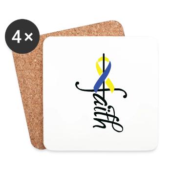 Awareness of Ribbon Down Syndrome - Coasters (set of 4) - white - Front