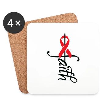 Sensibilisation aux maladies cardiaques de la bande - Dessous de verre (lot de 4) - blanc - Devant