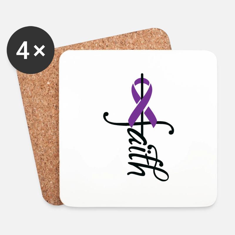 Ribbon-Epilepsie-Bewusstsein - Untersetzer (4er-Set) - Weiß