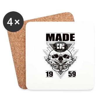 Made in 1959 Vintage Retro Limited Edition - Untersetzer (4er-Set) - Weiß - Vorne