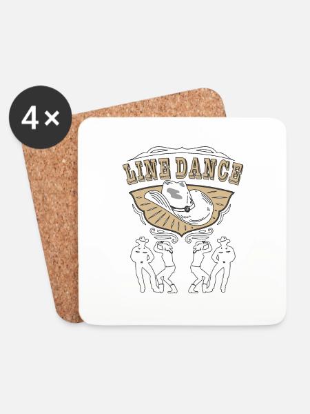 LINE DANCE - Untersetzer (4er-Set) - Weiß