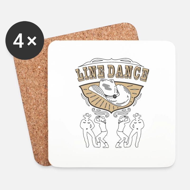 LINE DANCE - Untersetzer (4er-Set) - Weiß