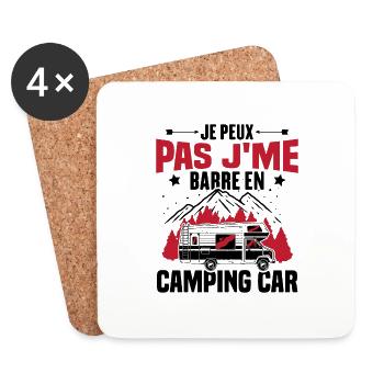 Je peux pas je me barre en camping-car - Dessous de verre (lot de 4) - blanc - Devant