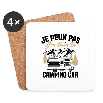 Je peux pas je me barre en camping-car - Dessous de verre (lot de 4) - blanc - Devant