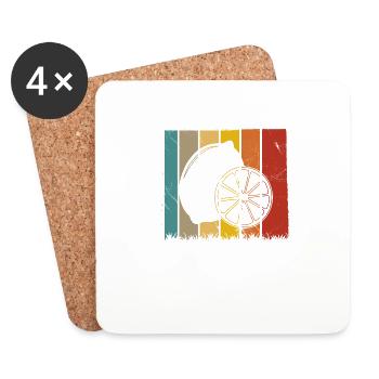Lemon Fruit Lover Retro Lemonade Gift idea - Coasters (set of 4) - white - Front