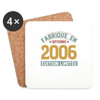 Fabriqué En Septembre 2006 Édition Limitée - Dessous de verre (lot de 4) - blanc - Devant