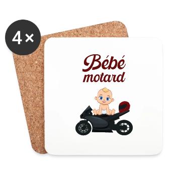 Bébé Motard Idée Cadeau Pour Les Futurs Motards - Dessous de verre (lot de 4) - blanc - Devant