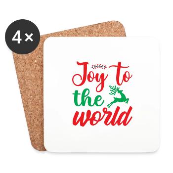 Joy to the world - Christmas humor - Coasters (set of 4) - white - Front