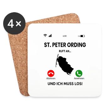 Sankt Peter Ording Nordsee Urlaub Idee - Untersetzer (4er-Set) - Weiß - Vorne