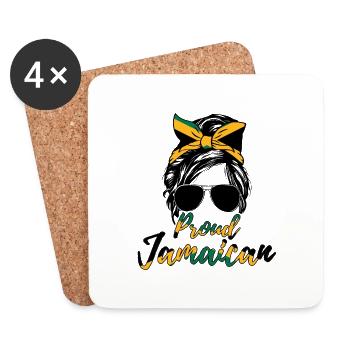 Fière femme jamaïcaine - Dessous de verre (lot de 4) - blanc - Devant