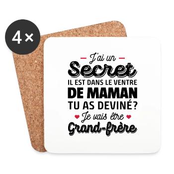 je vais être grand frère / futur grand-frère - Dessous de verre (lot de 4) - blanc - Devant