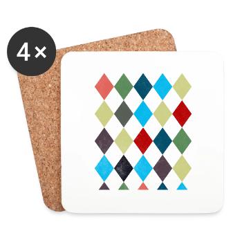 Rhombus White Red Costume Halloween Suit - Coasters (set of 4) - white - Front