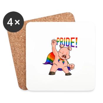 Pig I LGBTQ Flag I Rainbow Flag I Gay Pride - Untersetzer (4er-Set) - Weiß - Vorne