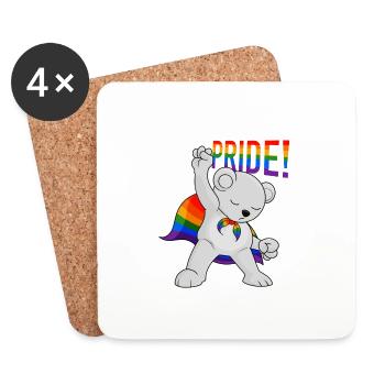 Polar Bear I LGBTQ Flag I Rainbow Flag I Gay Pride - Untersetzer (4er-Set) - Weiß - Vorne