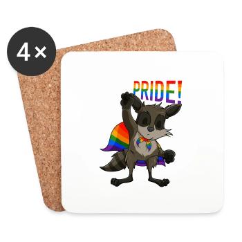 Racoon I LGBTQ Flag I Rainbow Flag I Gay Pride - Untersetzer (4er-Set) - Weiß - Vorne
