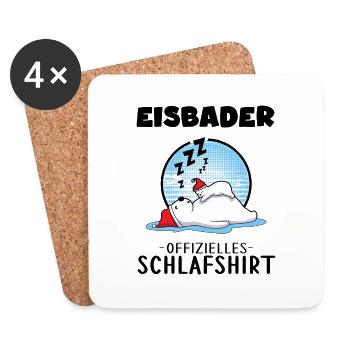 eisbaden winterbader cool eisbär-schlafshirt - Untersetzer (4er-Set) - Weiß - Vorne