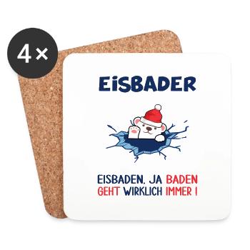 eisbader winterbader eisbär im eisloch - Untersetzer (4er-Set) - Weiß - Vorne