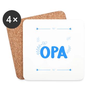 Finger weg ich habe einen verrückten Opa - Untersetzer (4er-Set) - Weiß - Vorne
