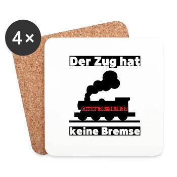 Der Zug hat keine Bremse Mallorca 2022 Party Malle - Untersetzer (4er-Set) - Weiß - Vorne