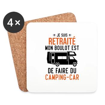 Je suis retraité je fais du camping-car - Dessous de verre (lot de 4) - blanc - Devant