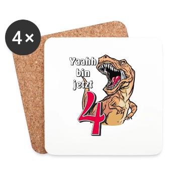 GEBURTSTAG Yaahh bin jetzt 4 - Untersetzer (4er-Set) - Weiß - Vorne