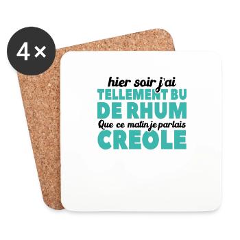 Hier Soir J'ai Tellement Bu De Rhum - Dessous de verre (lot de 4) - blanc - Devant
