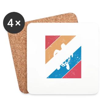 Turtle Retro Animal Sea Reptile Gift idea - Coasters (set of 4) - white - Front