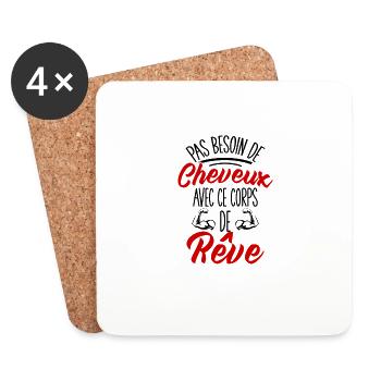 Pas Besoin De Cheveux Avec Ce Corps De Rêve Cadeau - Dessous de verre (lot de 4) - blanc - Devant