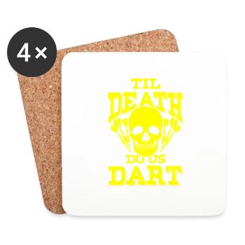 jeu de fléchettes - Dessous de verre (lot de 4) - blanc - Devant