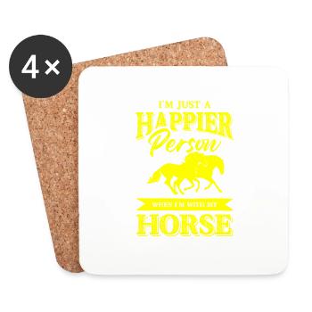 pferde reiten - Untersetzer (4er-Set) - Weiß - Vorne