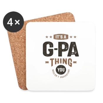 Mens It's a G-Pa Thing Funny Dad Grandpa - Coasters (set of 4) - white - Front