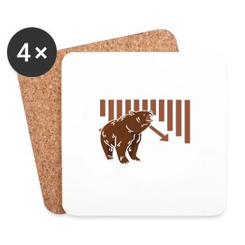 Just Thrive In A Bear Market Cool Trader Design - Coasters (set of 4) - white - Front