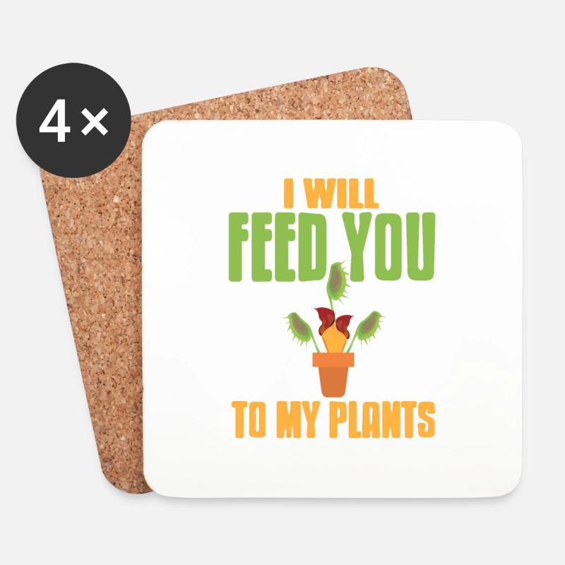 I Will Feed You To My Plants Funny Carnivorous - Untersetzer (4er-Set) - Weiß
