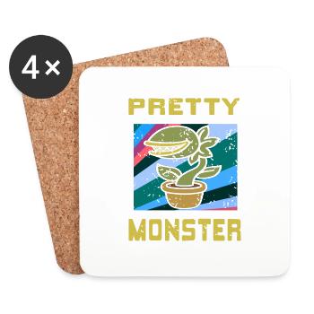 Pretty Monster Retro Vintage Carnivorous Plants - Coasters (set of 4) - white - Front