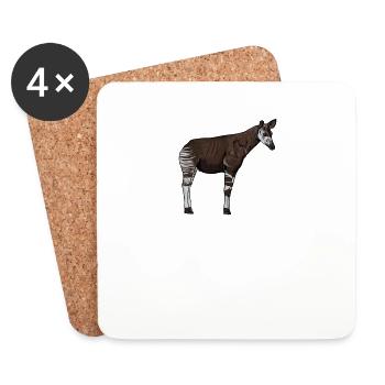 Okapi I forest giraffe from the rainforest for - Coasters (set of 4) - white - Front
