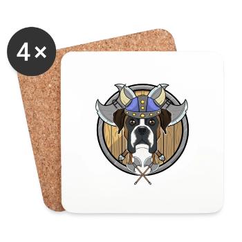 Boxer I Valhalla I Viking - Untersetzer (4er-Set) - Weiß - Vorne