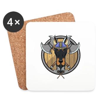 Doberman I Valhalla I Viking - Untersetzer (4er-Set) - Weiß - Vorne
