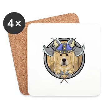 Golden Retriever I Valhalla I Viking - Untersetzer (4er-Set) - Weiß - Vorne
