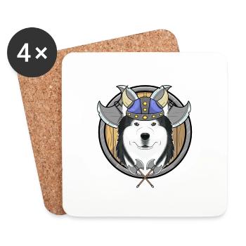 Siberian Husky I Valhalla I Viking - Untersetzer (4er-Set) - Weiß - Vorne