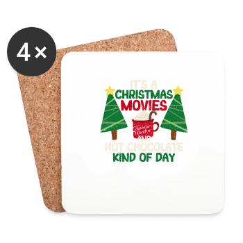 It's a Christmas movies and hot chocolate - Coasters (set of 4) - white - Front