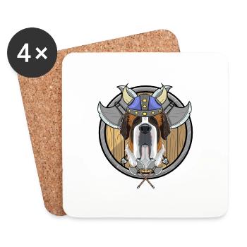 Saint Bernard I Valhalla I Viking - Coasters (set of 4) - white - Front