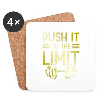 push it limit fitness - Coasters (set of 4) - white - Front