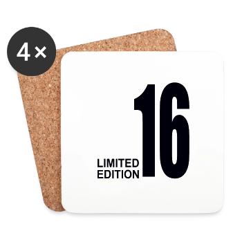 Cadeau édition limitée du 16e anniversaire - Dessous de verre (lot de 4) - blanc - Devant