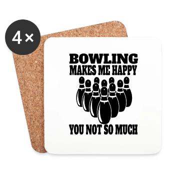 Bowling Cone Gift Bowling Ball Bowler Bowling - Coasters (set of 4) - white - Front