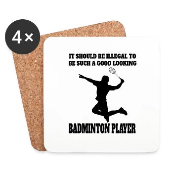 Badminton Player Badminton Fan Badminton Badminton Badminton - Coasters (set of 4) - white - Front