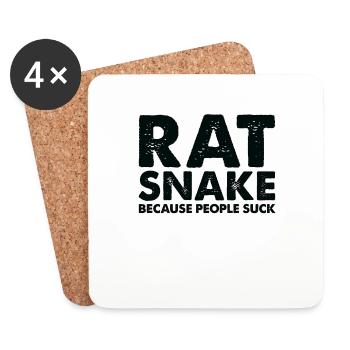 People suck rat snakes - Coasters (set of 4) - white - Front