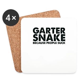 Les gens sucent le serpent jarretière - Dessous de verre (lot de 4) - blanc - Devant