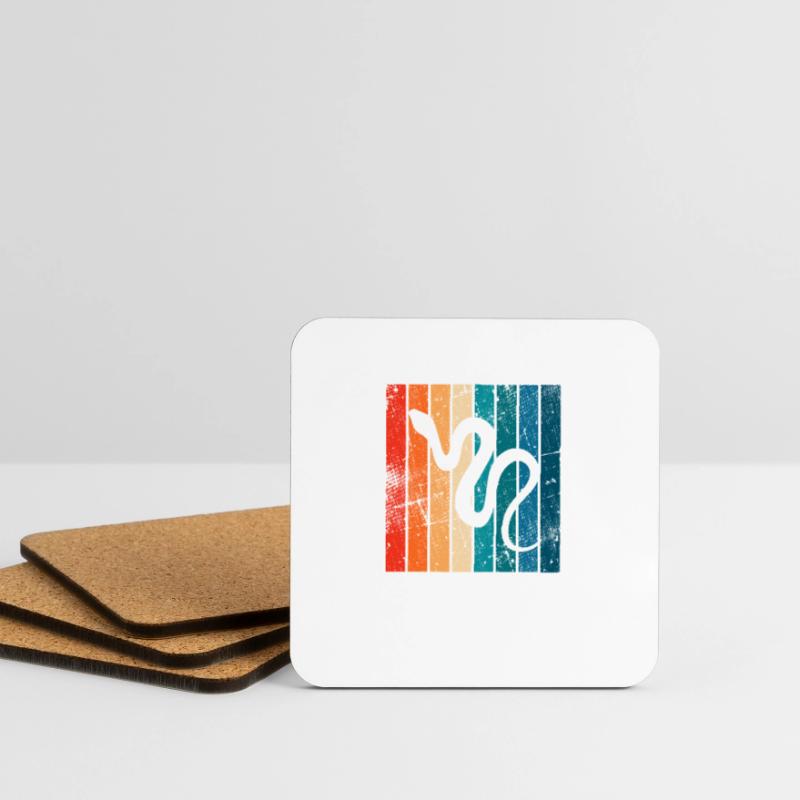 Snake Retro Reptile Python Gift idea Coasters (set of 4)