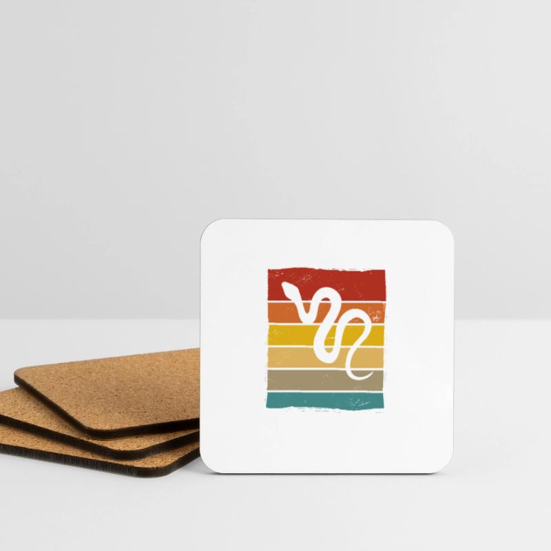 Snake Retro Reptile Python Gift idea Coasters (set of 4)